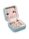 Azonee Jewelry Box Travel Mini Organizer Faux Leather Portable Display Storage Jewellery Case Rings Earrings Necklace Bracelet Lipstick Best Gifts Choice for Girls Women (Blue)