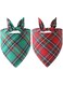 Christmas Dog Bandanas - 2 Pack Plaid Dog Bandana   Reversible Green and Red Pet Scarf   Premium Durable Fabric   Holiday Bandana for Medium and Large Dogs (Red, Green, S 55x38x38cm)