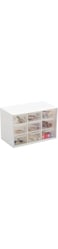 Mini Plastic Drawer Organiser, 9-Drawer Storage Containers Small Storage Drawers Box, Clear &amp; White Desk Organise, Craft Drawers for Office Tools, Sewing &amp; Craft Supplies, Accessories