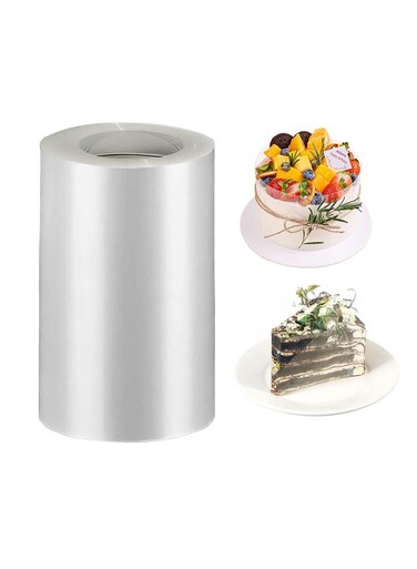 seven Transparent Acetate Cake Collar Roll - DIY Baking Sheets for Mousse &amp; Chocolate Cakes - 8cmx10m Surrounding Edge Strips - Professional Baking Decorations