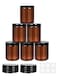 6Pack 8oz amber Round Glass Pot Jars, Empty Jars with Lids, Refillable Cosmetic Containers, Travel Jars for Lotion, Cream, Slime, Cosmeti - Includes extra lid and label