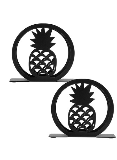 2 PCS Metal Napkin Holder, Practical Table Organiser, Cutout Design Freestanding Napkin Dispenser, Suitable for Dining Table, Kitchen, Picnic, Parties (Pineapple Pattern)
