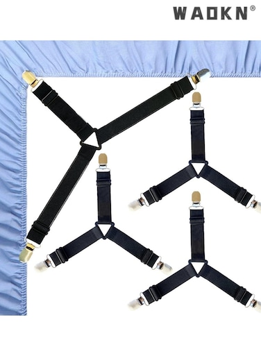 High Quality Multi-Function Stainless Steel Sheet Clips Fitted Sheet Ties Suitable for Bedding Sheet Clips and Mattress Ties Elastic Sheet Holder Suspender Fastener