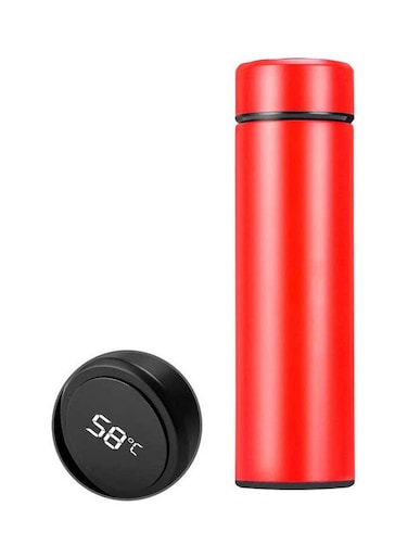 Thermos Led Temperature Display Water Bottle Stainless Steel Double Wall Insulated Cup Intelligent Travel Thermos Cup Coffee Mugs Red 500ml