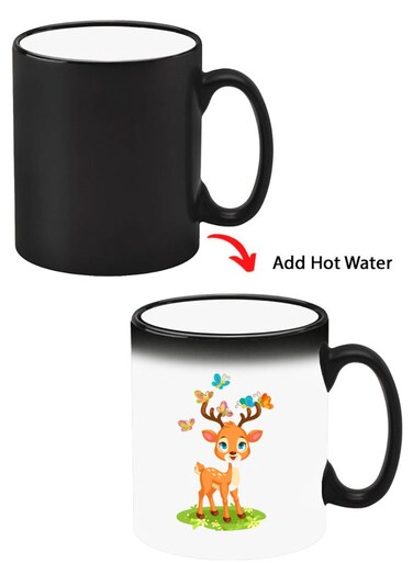 Color Changing Heat Sensitive Ceramic Mug, Image Revealed When HOT Liquid is Added! deer
