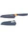 Danish Design 5-Inch Santoku Knife   Japanese Stainless Steel Blade   Ultra-Sharp Hollow Edge for Precision Cutting   Protective Sheath Included   Rust-Resistant Non-Stick Coating   Ergonomic Handle