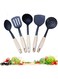 Kitchen Wok Tool Heavy Duty Wok 5 Pieces Utensils With Handle Heat Resistant For Cooking Black