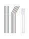 Pcs Stainless Steel Drinking Straw with 2 Cleaning Brushes