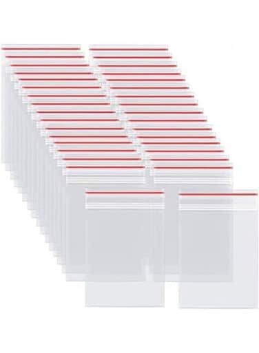 Durable Clear 100 Grip Plastic Press Seal Poly Zip Lock Bags for Food Craft Storage