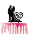 CARISPIBET Wedding cake topper groom and bride hug Marriage party cake decorative Mr &amp; Mrs heart wedding rings