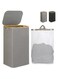 MostNow Laundry Hamper with Lid, 100L Large Tall Clothes Basket Bin with Bamboo Handles, Collapsible Clothes Basket Organizer with Removable Inner Bag for BedroomBathroom, Dorm, Laundry Room (Grey)
