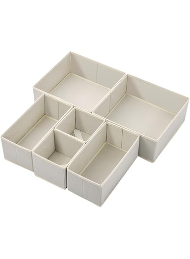 Stero Drawer Organizers for Clothing, Clothes Dresser Organizer 6 Pack Clothes Fabric Foldable Cloth Storage Box, Closet Organizers and Storage for Clothes, Underwear, Bras, Socks. Light Grey