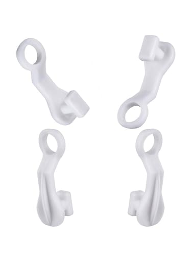 Pangda Curtain Glider Hooks White Plastic Curtain Hook, Pack of 50