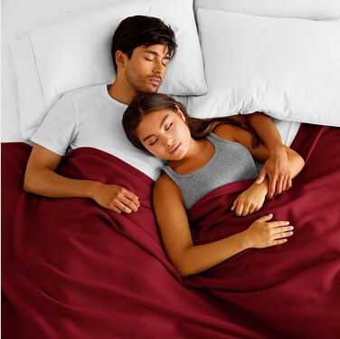 BSB HOME&reg; 220 GSM Premium Plush Double Blanket for Bed, Sofa, Couch, Travel and Camping AC Blanket   220x230 cm   Red   SOLID POLO BLANKET