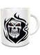 Impress Ceramic Coffee Mug with Grim Reaper Skull Design (White)