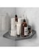 CrazyTurning Shower Caddy, 2 Pack Corner Lazy Susan, 360&deg; Rotating, Adhesive Shower Organizer for Bathroom Storage, Kitchen, Bathroom Organizer, Shower Shelves for 85-95&deg; Right &amp; Rounded Corner - Gray