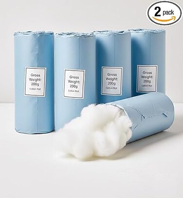 Pure-Grade Cotton Wool Roll   Refined High-Absorbency Cotton   Ultra-Soft &amp; Extra Gentle Texture   Multi-Use for Facial Care, Beauty, and Daily Needs (2 PACK/2ROLL)