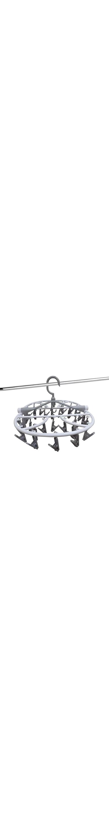Rayyan Laundry Drying Rack, Clothing Sock Drip Clothes Drying Hanger with 32 Clips, Foldable Clip Hangers, Laundry Clips and Drip Drying Hangers for Sock, Bras, Towel, Underwear -Gray