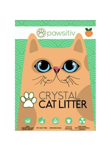 Pawsitiv Premium Non-Clumping Crystal Silica Cat Litter, Lightly Scented Litter &ndash; Exceptional Odor Control &ndash; Low Dust &ndash; Low Tracking for Less Mess - PEACH (8L)