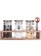 KKC HOME ACCENTS Glass Food Storage Jar，Sealed Glass Cansisters with Airtight Wood Lids for Tea,Sugar,Spice, 13 Floz.