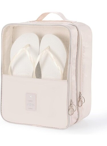 Shoe Bag&iuml;&frac14;&OElig;Holds 3 Pair of Shoes Storage Bag&iuml;&frac14;&OElig;Hanging Travel Shoe Bag&iuml;&frac14;&OElig;Concise Style&iuml;&frac14;&OElig;Waterproof and Moisture-proof&iuml;&frac14;&OElig;for Outdoor&iuml;&frac14;&OElig;Travel&iuml;&frac14;&OElig;Business Trips,30*20*11cm&iuml;&frac14;&OElig;Beige