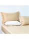 Home Serene 3 Pc Cotton Queen Fitted Sheet Set - Beige - 160x200 cm + 35 cm, 50x75 cm   100% Cotton -300 Thread Count Bedding Set For Bedroom