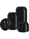 GUSTO [100 Count] Disposable Plastic Dome Lids for 10, 12, 16, &amp; 20 oz. Paper Hot Coffee Cup - Black