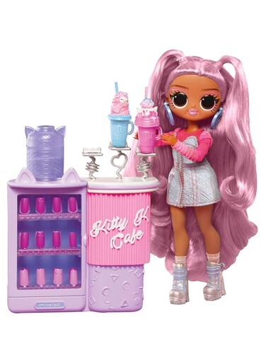 L.O.L. Surprise! LOL OMG Sweet Nails &ndash; Kitty K Caf&eacute; - with 15 s Including Real Nail Polish, Press On Nails, Sticker Sheets, Glitter, 1 Fashion Doll, and More &ndash; Great for Kids Ages 4+