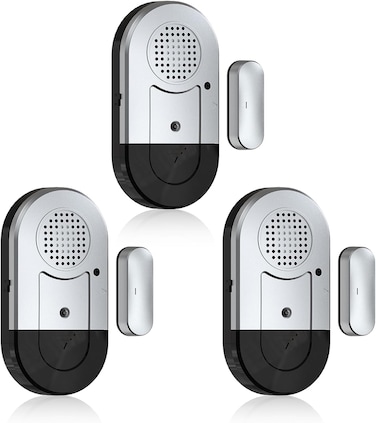 CallToU Door Alarms When Opened,Door Window Alarm Sensors for Kids Safety/Home Security/Pool/Garage/Dementia/Toddler/Travel Security,Easy to Install,Volume Control/Loud Alert,Long Battery Life,3 Pack