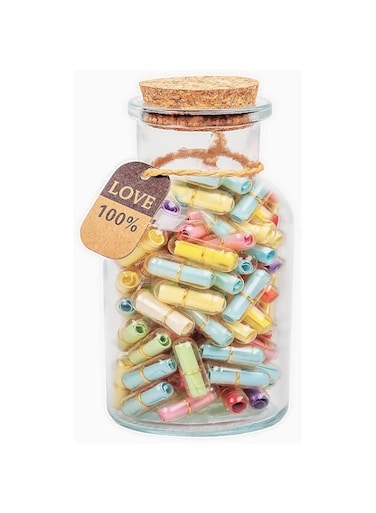 NALACAL Capsule Letters Message in a Bottle, Happy Pills Notes, Cute Stuff, Love Pills-Cute Gifts for Boyfriend Girlfriend, Cute Pill Note Messages for Valentines Day, Mother's Day (100PCS)