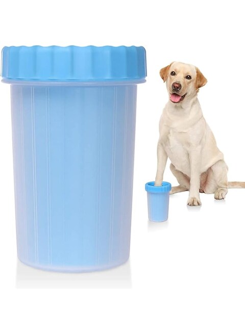 Qiven Dog Paw Cleaning Cup, Dog Paw Cleaner, Safe and Durable, Gentle and Soft, Easy To Hold, Will Not Hurt Your Dog, Suitable for Most Pets, Such As Large and Medium Dogs, Cats, Etc, Blue