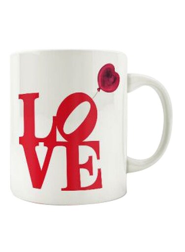 Printed Ceramic Mug White/Red