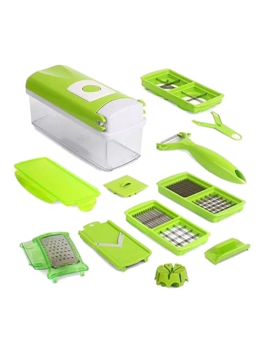 Fruit And Vegetable Chopper And Slicer Set Green/White