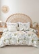 Home Queen size 6 pieces duvet cover set, plant pattern with yellow floral design.