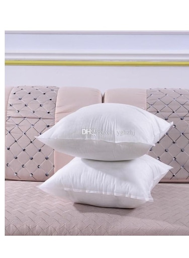 2PCS Non Woven Cushion Hollow Fiber Polyester White 45x45cm