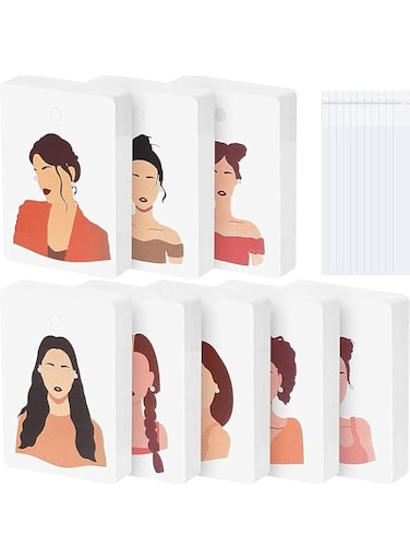 KASTWAVE 200 Pieces Of Earring Cards, Earring Clip Cards, Necklace Display Cards For Earrings, Necklaces, And Jewelry Packaging Random Style