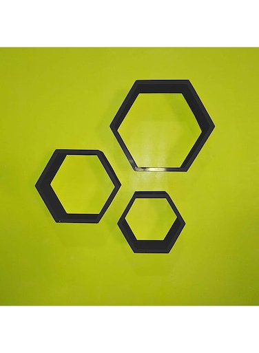 3-Piece Wall Hexagon Set Black