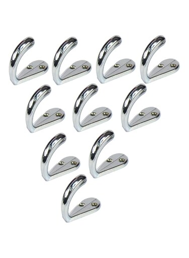 Robustline Multipurpose Wall Mounted Single Coat Hooks for Clothes, Coats, Hats, Belts, Towels (10, Chrome Plated)