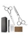 versatile scissor set is an ideal addition to your household tool kit, perfectly catering to both professional kitchen cooking and household hair styling needs. The core of the set consists of a high-hardness stainless steel kitchen scissor, which is sharp and durable, easily handling chicken bones, fish bones, meat cutting, as well as fine processing of herbs and vegetables. It also comes with professional flat scissors and tooth scissors for hair styling, meeting the daily needs of trimming bangs, thinning hair ends, and pet grooming. The full set includes a storage bag, comb, hairpin, and cleaning cloth, making it portable and easy to store. Whether it's for kitchen preparation or household styling, this set can handle everything, making it a practical choice for enhancing the convenience of daily life.
