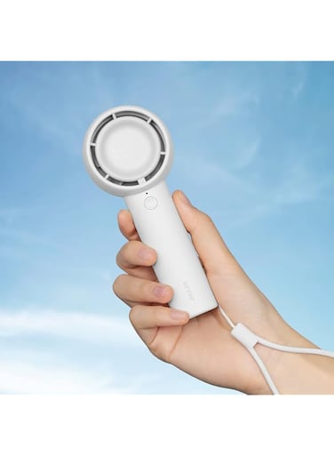 JISULIFE Mini Handheld Fan, Unique Design Portable Fan, Personal Hand Fan USB Rechargeable with Powerful Trubo Wind,4500mAh Battery Operated Small Pocket Fan for Eyelash/Makeup/Kids/Cooling-White