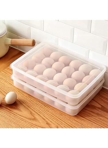 SWIUKPHE Deviled Egg Containers with Lid, 24 Portable Storage Carrier with Lid for Eggs Egg Holder for Refrigerator Clear Egg