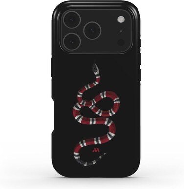 Mobcos iPhone 18 Pro Max Midnight Serpent Premium Case Compatible with Hybrid Dual-Layer Hard Shell + Silicone Protection - Scratch-Resistant Shockproof Mobile Cover
