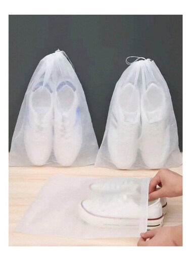 of 10 Portable Shoe Bags, Dust-Proof Non-Woven Drawstring Storage Covers, Dehumidifying Travel Organizers with Boho Style