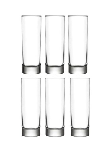6-Piece Ada Long Drink Glass Set Clear 315ml