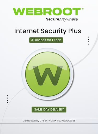 Webroot SecureAnywhere Internet Security Plus   3 Devices for 1 Year   Digital License   SAME DAY DELIVERY
