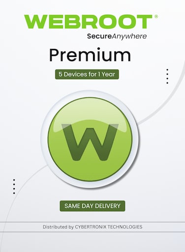 Webroot Premium   5 Devices for 1 Year   Digital License   SAME DAY DELIVERY