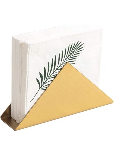 Luksuri&oslash;st Gold Cocktail Napkin Holder Stainless Steel Freestanding Beverage Napkin Dispenser for Bar, Kitchen, Restaurant, Countertop