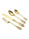 Retro Stainless Steel Fork Knife Gift Set Gold 28x18x3.5cm