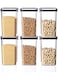 Set of 6 Airtight Food Storage Container with Lock Lids,Cereal &amp; Dry Storage Jars 1300ml