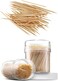 2-Pack Bamboo Wooden Toothpicks - Double-Sided Round Toothpicks with Dispenser for Teeth, Appetizers, Fruits &amp; DIY Crafts